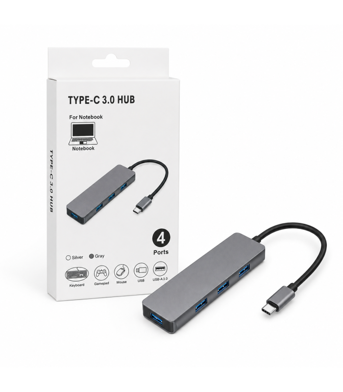 USB Type-C Hub to 4-Port USB Type-A - USB 3.0 Multi-Port Hub - Plug & Play