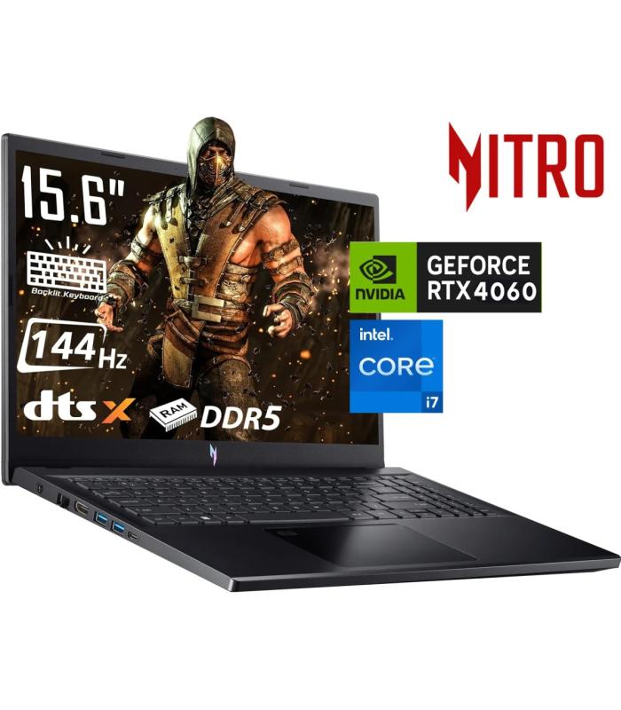 Acer Nitro V 15 - ANV15-51-791W 13Gen Intel Core i7 10-Cores w/ DDR5 Memory & Nvidia RTX 4060 8GB & 165Hz Display - Black