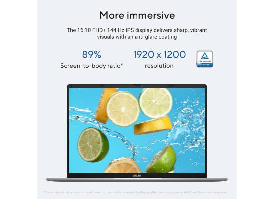 ASUS Vivobook S16 (S3607) | Intel Core Ultra 7 Processor 255H -AI NPU up to 13TOPS | 16GB DDR5 | 1TB M.2 | 16-inch FHD+ IPS 144Hz | Cool Silver