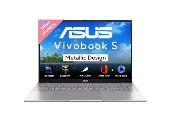 ASUS Vivobook S16 (S3607) | Intel Core Ultra 7 Processor 255H -AI NPU up to 13TOPS | 16GB DDR5 | 1TB M.2 | 16-inch FHD+ IPS 144Hz | Cool Silver