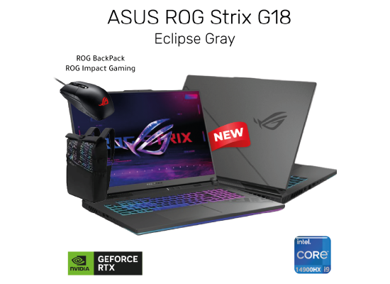 ASUS ROG Strix G18 (2024) | Core i9 14th Gen 14900HX | Nvidia GForce RTX 4070 (8GB VRAM) | 32GB RAM DDR5 | 18" 2.5K, IPS, 240Hz | 1TB SSD | RGB Keyboard, WiFi 6E