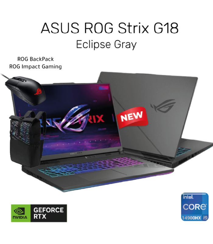 ASUS ROG Strix G18 (2024) | Core i9 14th Gen 14900HX | Nvidia GForce RTX 4070 (8GB VRAM) | 32GB RAM DDR5 | 18" 2.5K, IPS, 240Hz | 1TB SSD | RGB Keyboard, WiFi 6E