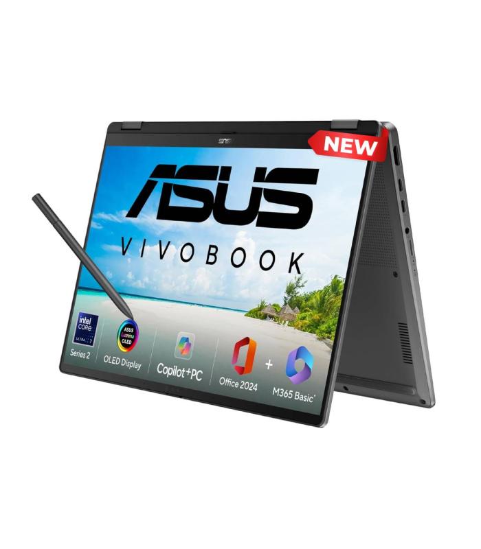 ASUS Vivobook 14 Flip Laptop – Intel Core Ultra 7 256V + Intel Arc Graphics, 16GB LPDDR5X, 512GB PCIe 4.0 SSD, 14" FHD+ OLED HDR True Black 500 Touch, Wi‑Fi 7, 70Wh Battery, Stylus Included, Windows 11 Home - Matte Gray ASUS Vivobook 14 Flip Laptop – Intel Core Ultra 7 256V + Intel Arc Graphics, 16GB LPDDR5X, 512GB PCIe 4.0 SSD, 14" FHD+ OLED HDR True Black 500 Touch, Wi‑Fi 7, 70Wh Battery, Stylus Included, Windows 11 Home - Matte Gray
