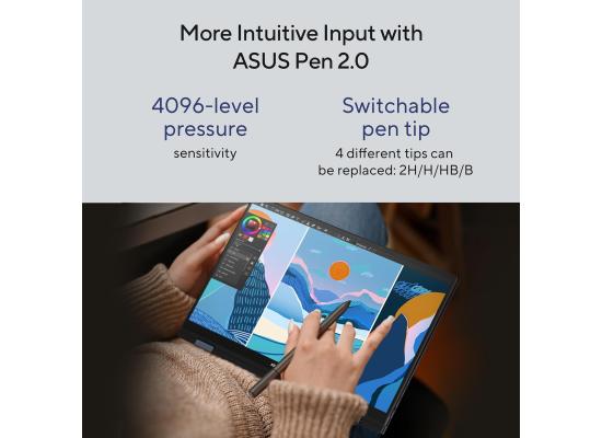 ASUS Zenbook 14 Flip OLED (UP3404) | Intel® Core™ i7-13th Generation (12-Core|16-Thread) | 16GB LP-DDR5 RAM | 1TB SSD M.2 NVMe | Touch Screen 14" OLED 2.8K with Eye Care