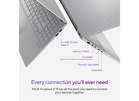ASUS Vivobook S15 (K5507) -Copilot+ PC | Snapdragon® X Plus (AI Engine) | 16GB DDR5X  | 15.6 inch 3K OLED 120Hz | 70WHrs Battery | Windows 11