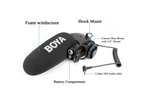 BOYA BY-BM3030 On-Camera Shotgun Condenser Auxiliary