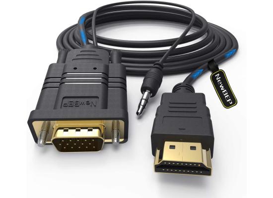 HDMI to VGA 1.8M Cable with Audio, Directional HDMI (Source) to VGA (Display) Cable (Male to Male)