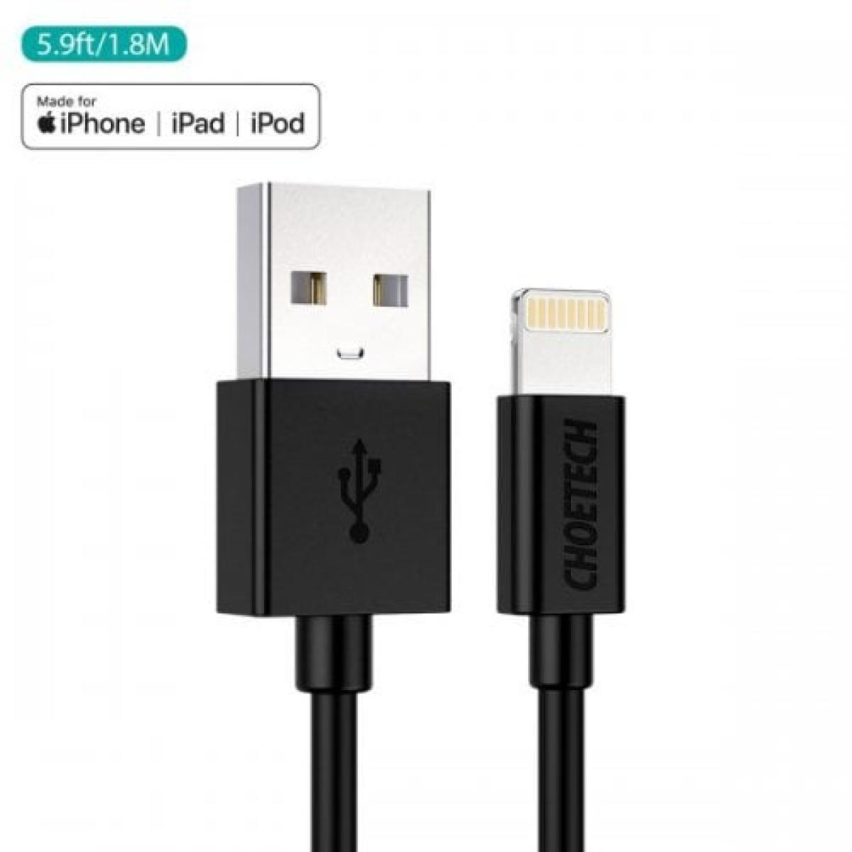 Choetech USB 2.0 to Lightning 1.8m (IP0027-BK) Black