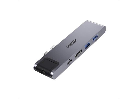 CHOETECH Type-C To Multi-Ports Convertor for MACBOOK PRO/Air ADAPTER, 7-IN-2 | HUB-M24