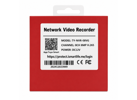 NVR 10CH TN-NVR-08VG 8MP H.265 Network Video Recorder | Tuya Smart NVR
