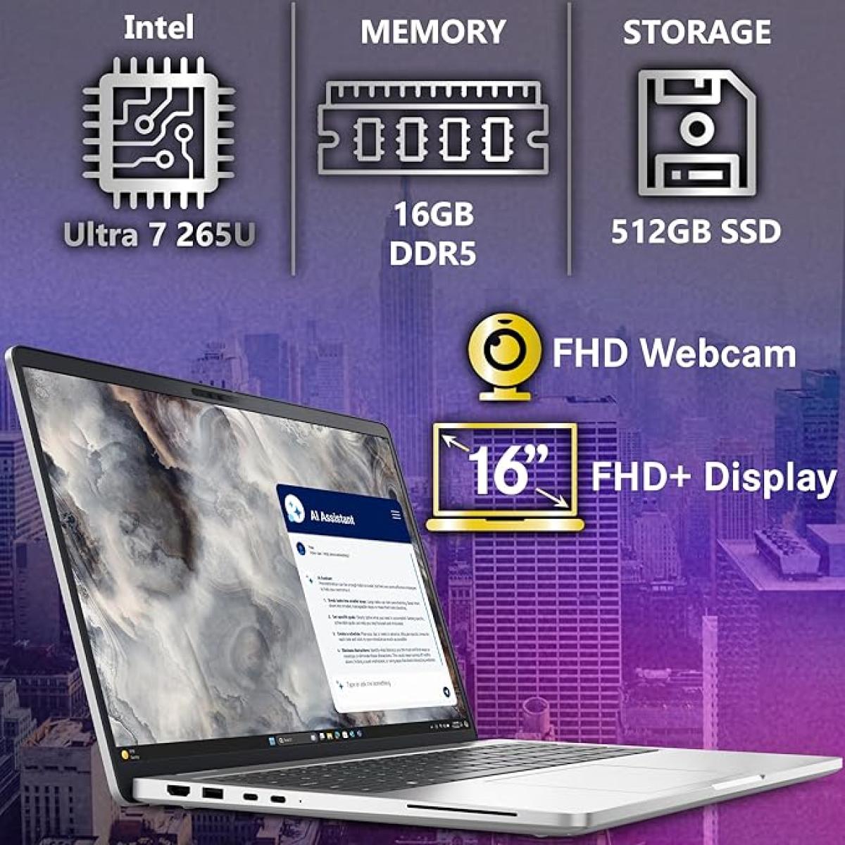 Dell Pro 16 Plus PB16250 Laptop Intel Core Ultra 7 266V vPro 16GB LPDDR5X 512GB SSD Intel Arc 16-inch FHD+ Dell Pro 16 Plus PB16250 Laptop Intel Core Ultra 7 266V vPro 16GB LPDDR5X 512GB SSD Intel Arc 16-inch FHD+