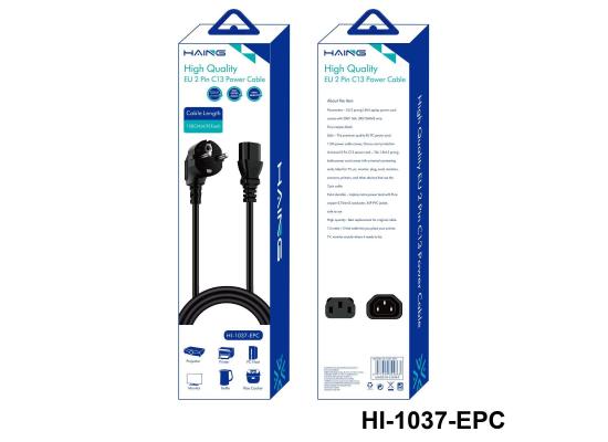 HAING HI-1037-EPC-150C EU 2-Pin to C13 Power Cable - 1.5M