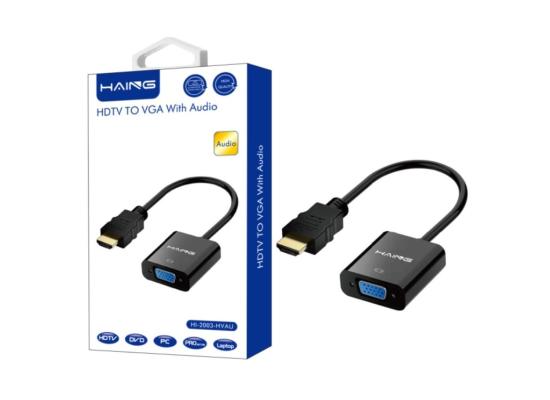 HAING HI-2003-HVAU High Quality HDMI to VGA with Audio Adapter