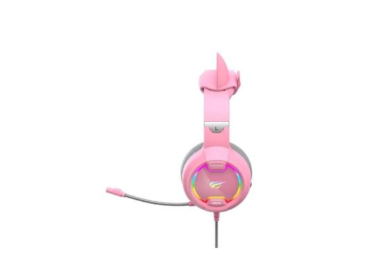 HAVIT GAMENOTE H2233D GAMING HEADPHONE COOL SHAPE RGB LIGHT - Pink
