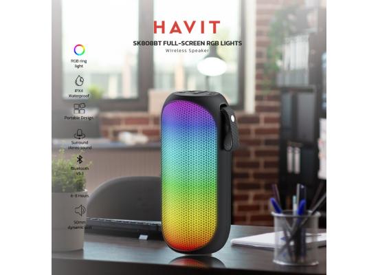 HAVIT Speaker 808| Bluetooth | Waterproof | Full-Screen RGB Light (SK808BT )