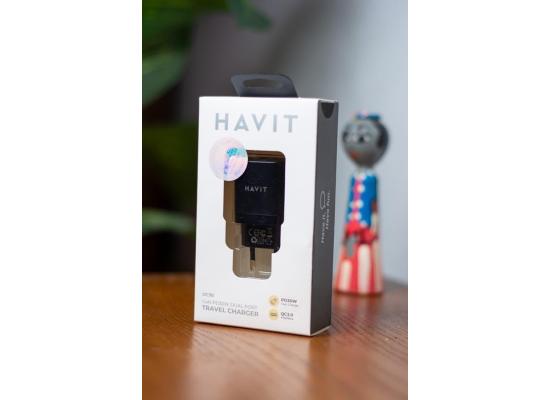 HAVIT UC303 EU 2-Port Travel Charger – 30W (Black)