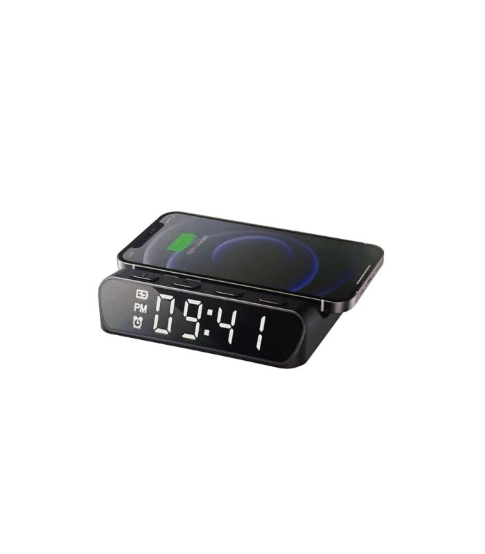 HAVIT W3031-BK 3-in-1 Wireless 15W Qi Charger with Alarm Clock – Black