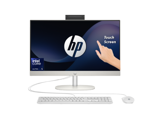 HP All-in-One AIO 24-cr1005ne PC Intel Core™ Ultra 5 125U Up to 4.3 GHz Processor 16 GB DDR5 5600 MHz RAM 23.8" FHD Touchscreen IPS Display