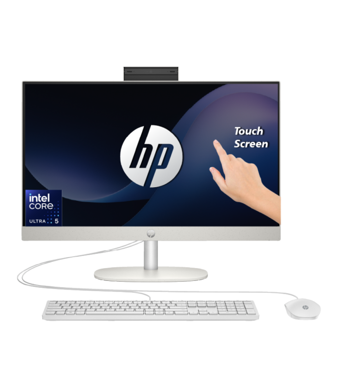 HP All-in-One AIO 24-cr1005ne PC Intel Core™ Ultra 5 125U Up to 4.3 GHz Processor 16 GB DDR5 5600 MHz RAM 23.8" FHD Touchscreen IPS Display