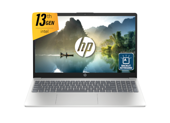 HP Laptop 15-fd0149ne 13th Gen Intel® Core™ i5-1334U 10-Cores,16 GB DDR4 (Customized), 15.6" FHD IPS Micro Edge - Natural Silver