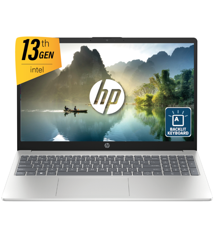 HP Laptop 15-fd0150ne 13th Gen Intel® Core™ i3-1315 8 GB DDR4 512 GB SSD 15.6" FHD (1920 x 1080), micro-edge Backlit KB - Silver