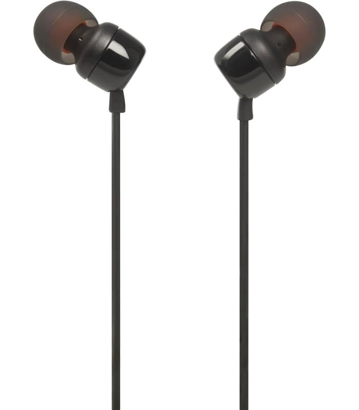 JBL Tune 110 Wired In-Ear Headphones with JBL Pure Bass Sound and Microphone | BLK