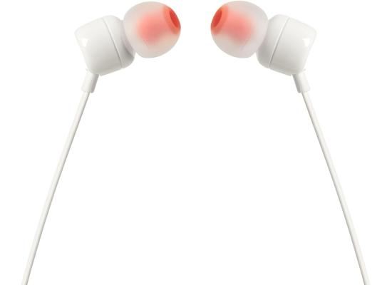 JBL Tune 110 Wired In-Ear Headphones with JBL Pure Bass Sound and Microphone | White