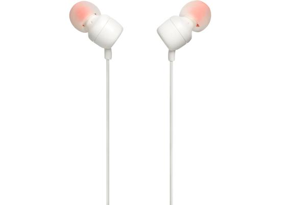 JBL Tune 110 Wired In-Ear Headphones with JBL Pure Bass Sound and Microphone | White