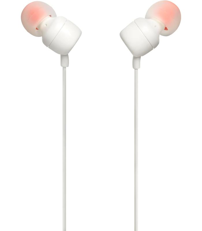 JBL Tune 110 Wired In-Ear Headphones with JBL Pure Bass Sound and Microphone | White