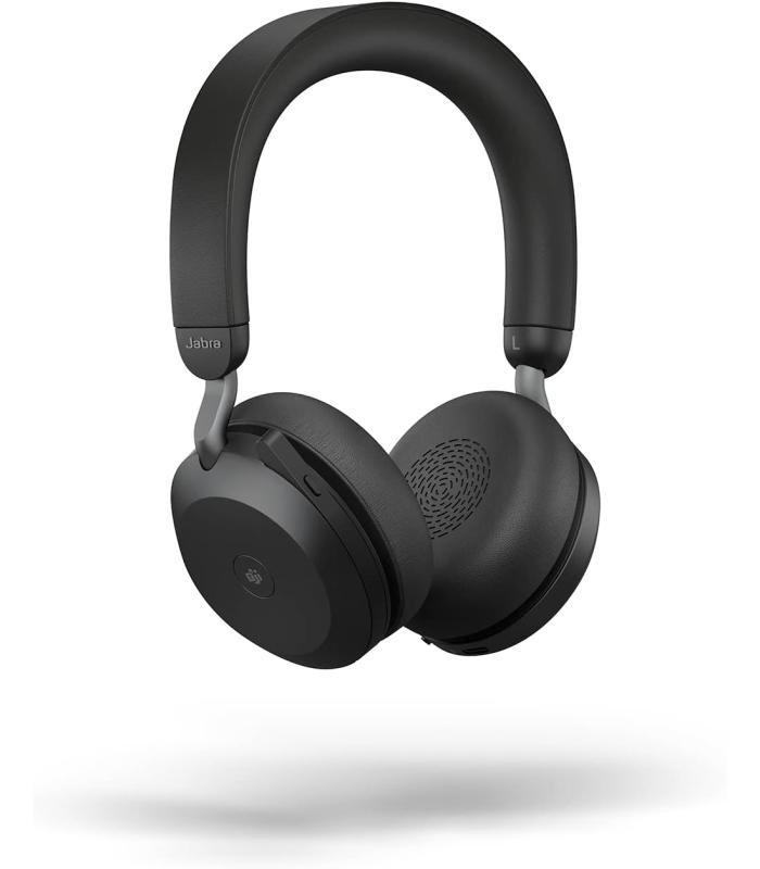 Jabra Evolve2 75 PC Wireless Headset with 8-Microphone Technology - Dual Foam Stereo Headphones with Advanced Active Noise Cancelling, USB-C Bluetooth Adapter and MS Teams-Compatibility - Black