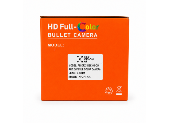 KEY-Vision-AI 2MP Full Color Security Camera 3.6mm Lens Outdoor HD Bullet Camera