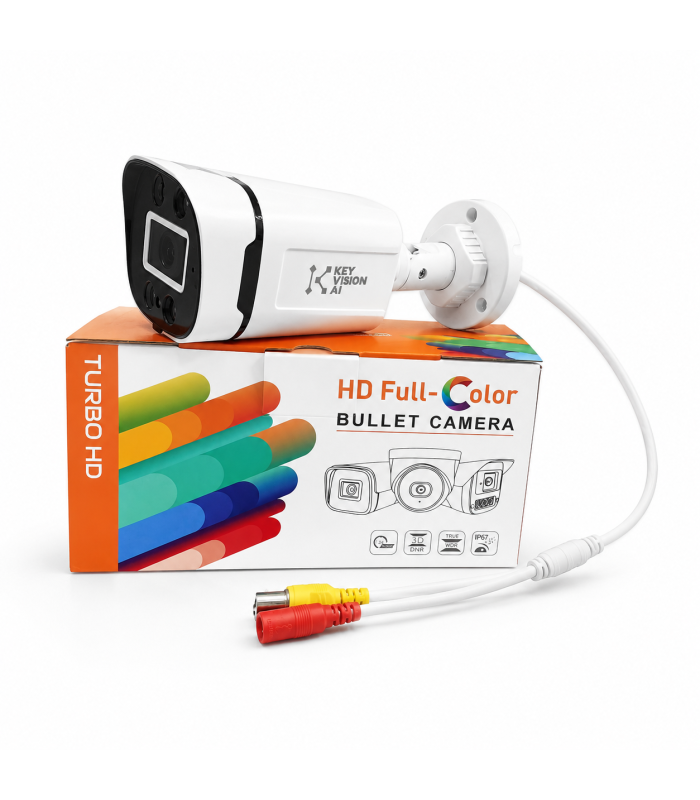 KEY-Vision-AI 5MP Full Color Security Camera 2.8mm Outdoor HD Bullet Camera