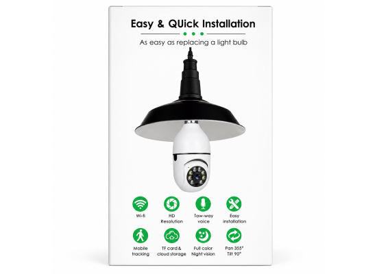 Key Vision AI Smart Bulb Camera 5G WiFi | E27 PTZ HD Security Camera