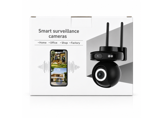Key-Vision Dual Lens Wi-Fi PTZ Security Camera with Two-Way Audio & Smart Motion Detection