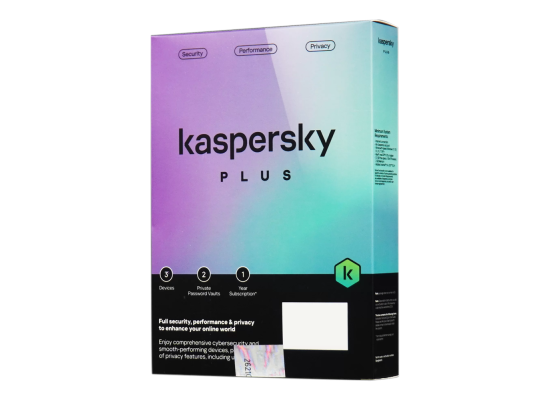 Kaspersky Plus Internet Security | 3 Device | 1 Year | Anti-Phishing and Firewall | Unlimited VPN | Password Manager | Online Banking Protection | PC/Mac/Mobile