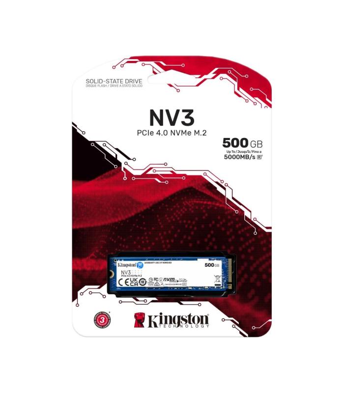 Kingston NV3 500B Gen 4x4 NVMe PCIe (2280) Up to 5,000MB/s read, 3,000MB/s write