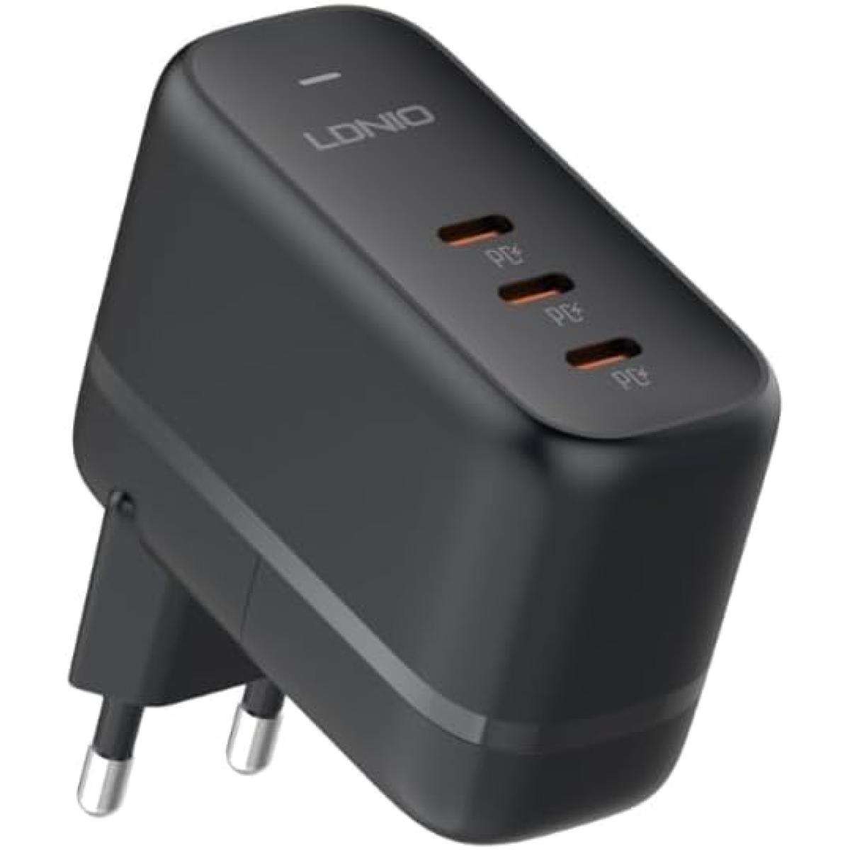 LDNIO Q367 65W GaN Universal Travel Charger - 3-Port USB-C Fast Charger - EU Plug LDNIO Q367 65W GaN Universal Travel Charger - 3-Port USB-C Fast Charger - EU Plug