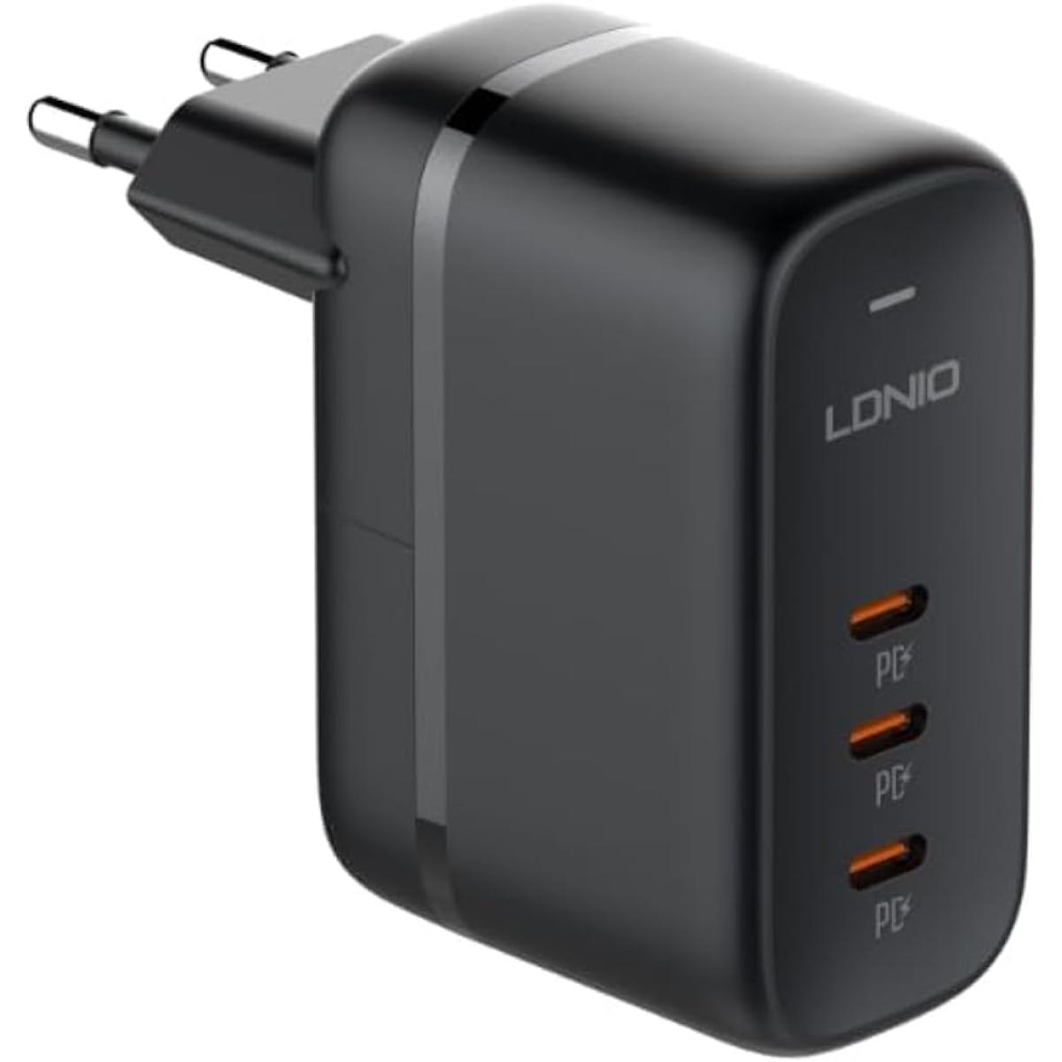 LDNIO Q367 65W GaN Universal Travel Charger - 3-Port USB-C Fast Charger - EU Plug