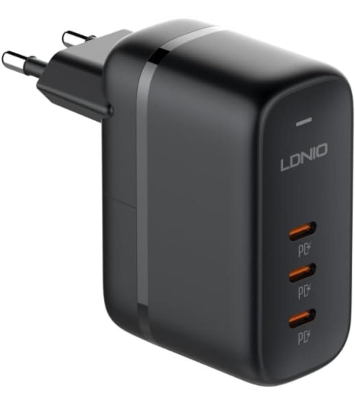 LDNIO Q367 65W GaN Universal Travel Charger - 3-Port USB-C Fast Charger - EU Plug LDNIO Q367 65W GaN Universal Travel Charger - 3-Port USB-C Fast Charger - EU Plug