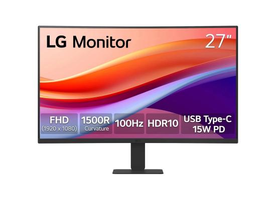 LG 27U421A-B 27 Inch Curved FHD Monitor 100Hz USB-C | 1500R VA Display