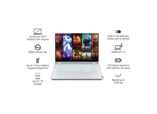 Legion 5 Pro 16IAH7H | Core i7-12th GEN 12700H | 32GB RAM DDR5 | Nvidia GeForce RTX 3070 8GB DDR6 | 1TB SSD | 16" WQXGA (2K) IPS 165Hz 500nits DisplayHDR™ 400– White