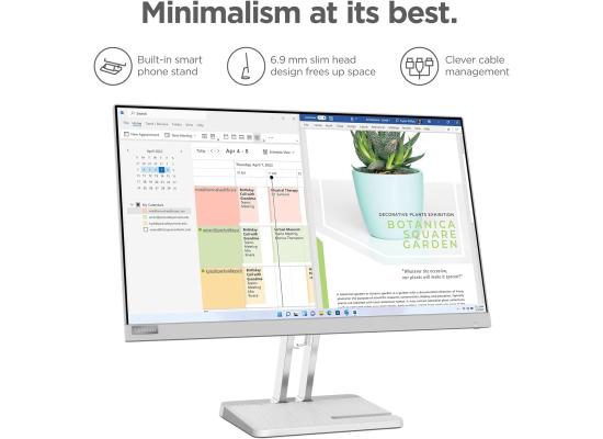 Lenovo L24e-40 Monitor | 24” Display Full HD Resolution | 100Hz Refresh Rate| HDMI and VGA Ports | Tilt-Adjustable Stand, Natural Low Blue Light | Cloud Grey