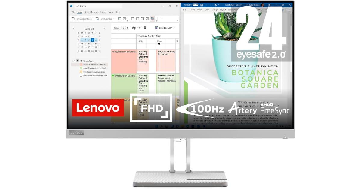 Refresh Vga Lenovo L24e-40 Monitor | 24” Display Full HD Resolution | 100Hz Refresh ...