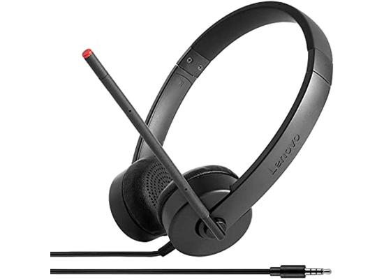 Lenovo Essential Stereo Analog Headset, VOIP, 180 Degree Microphone, Fits standard 3.5mm port with your laptop or workstation, Comfort fit ear piece