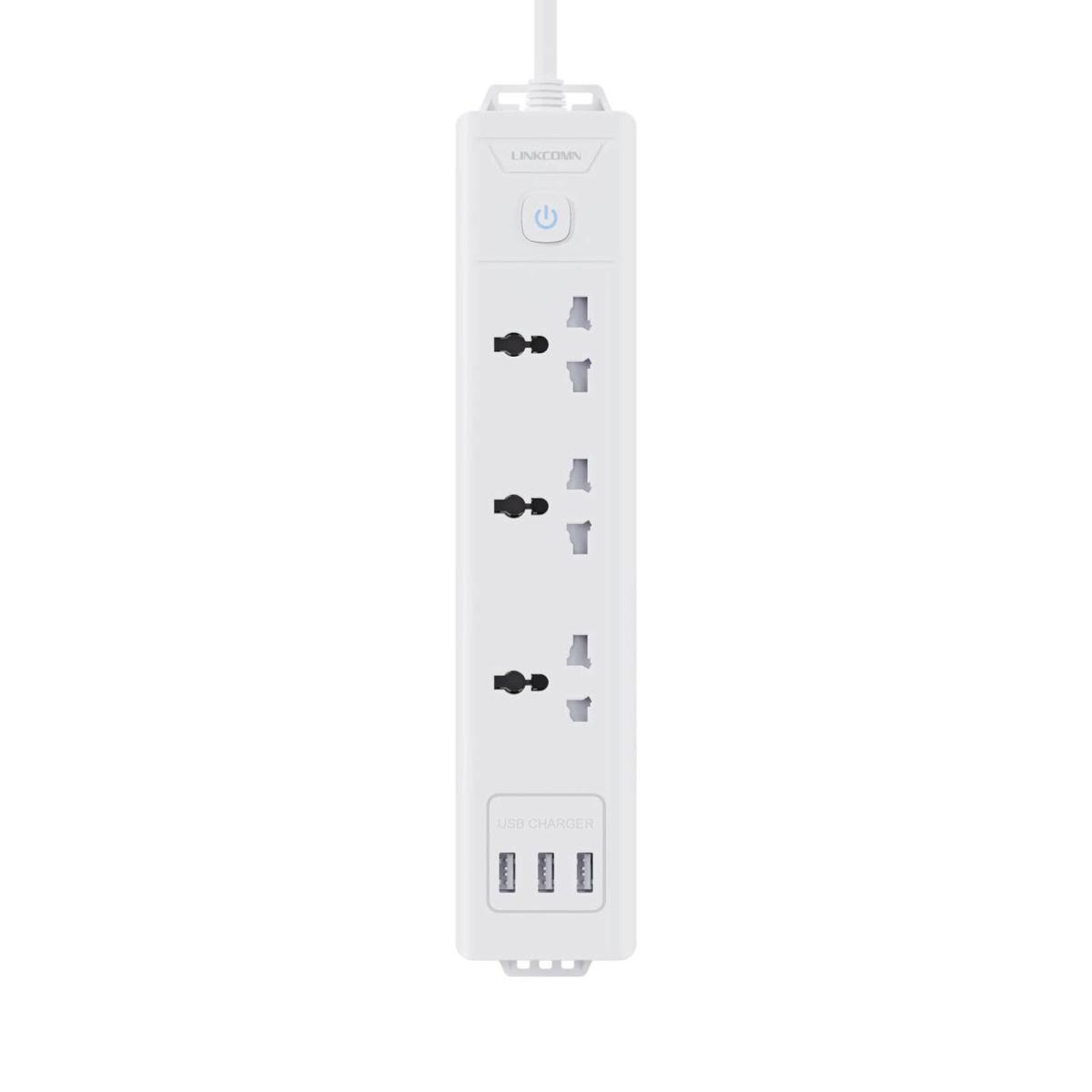 Linkcomn Power Strip 3xSockets + 3xUSB 1.6M-Power Cord