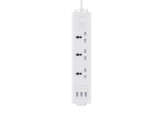 MARSRIVA Power Strip | 3xUSB + 3xSockets Power | 1.6M-Power Cord | LC-PS303-EU