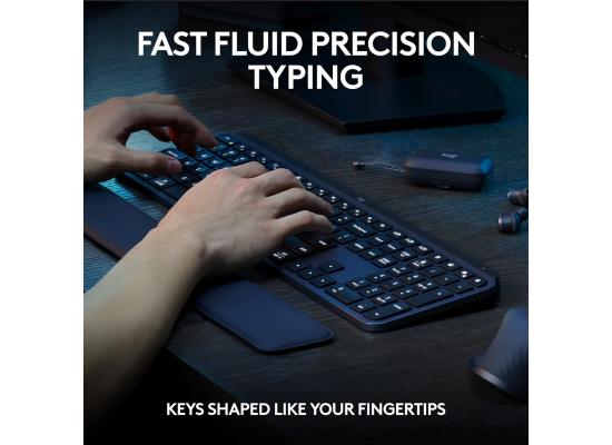 Logitech MX Keys S Combo Wireless Keyboard & MX Master 3S Mouse with Palm Rest - Graphite