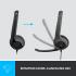 Logitech H390 Wired Headset Stereo Headphones with Noise-Cancelling Microphone | USB, In-Line Controls | Black