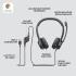 Logitech H390 Wired Headset Stereo Headphones with Noise-Cancelling Microphone | USB, In-Line Controls | Black