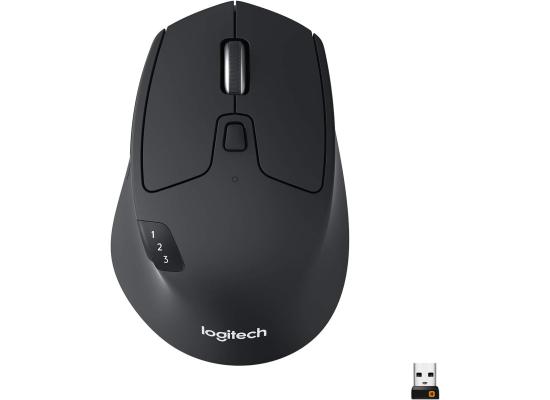 Logitech M720 Triathlon Wireless Mouse, Bluetooth, USB Unifying Receiver